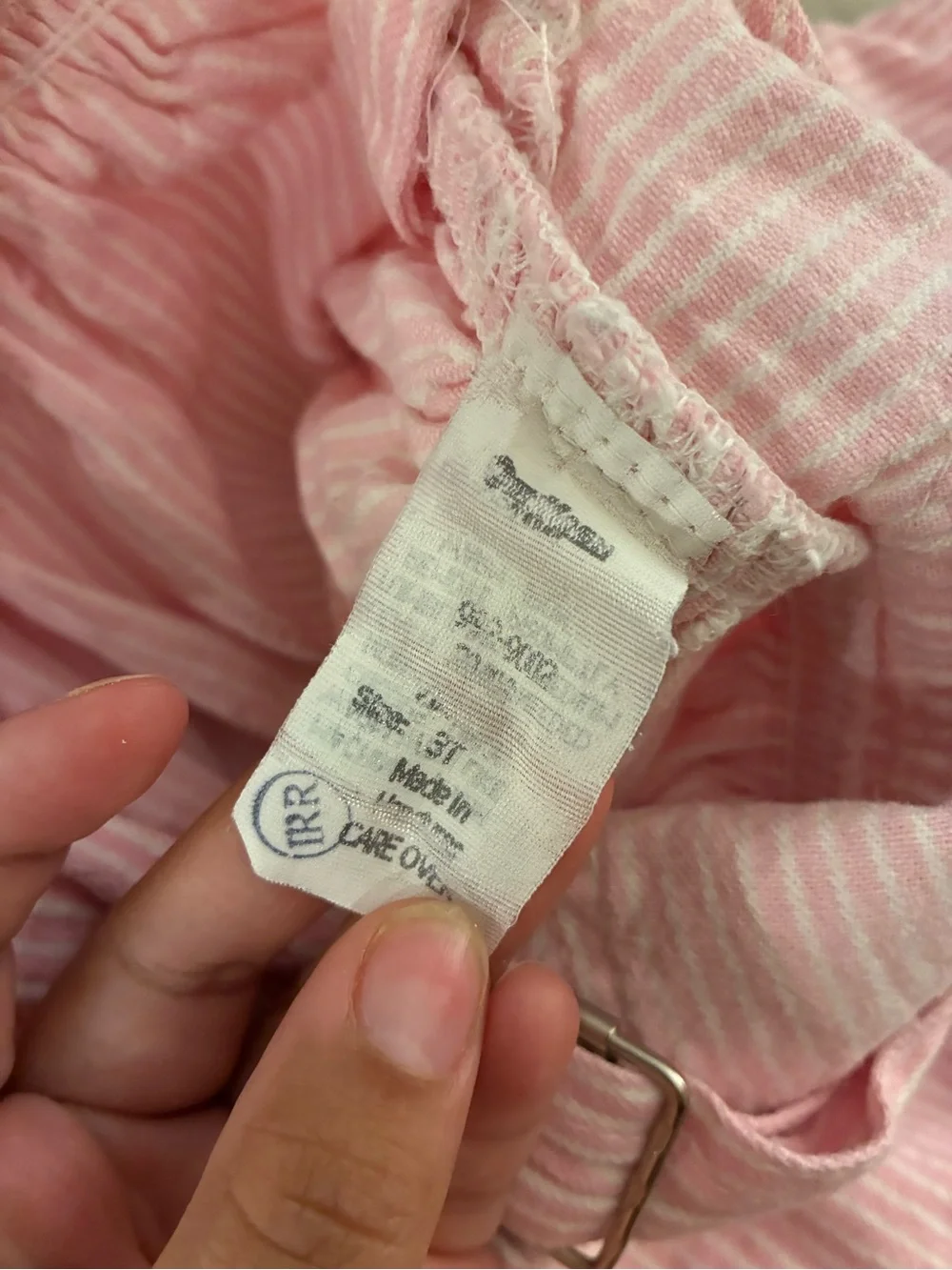 Vintage OshKosh 80’s 90’s Pink Stripe Overall Jumper Dress 3T USA Union Made